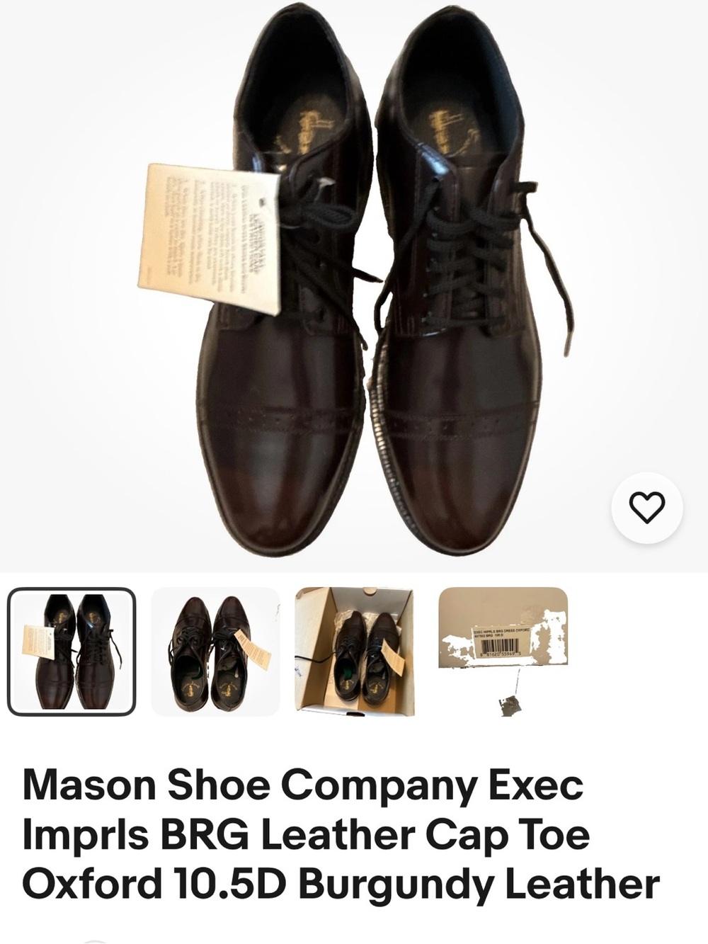 Burgundy Leather Cap-Toe Oxford